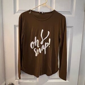 Bailey’s Blossoms Oh Snap! Brown Long Sleeve Shirt